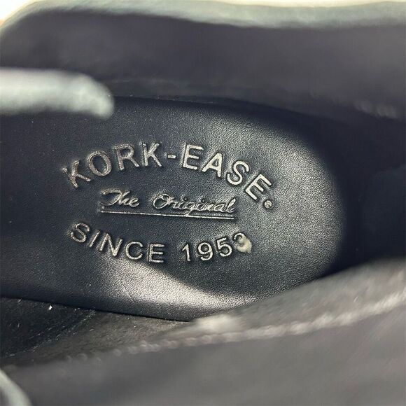 Kork-Ease Ryder Women's Black Leather Ankle Booties Size 6.5 Back Zipper - Picture 13 of 14